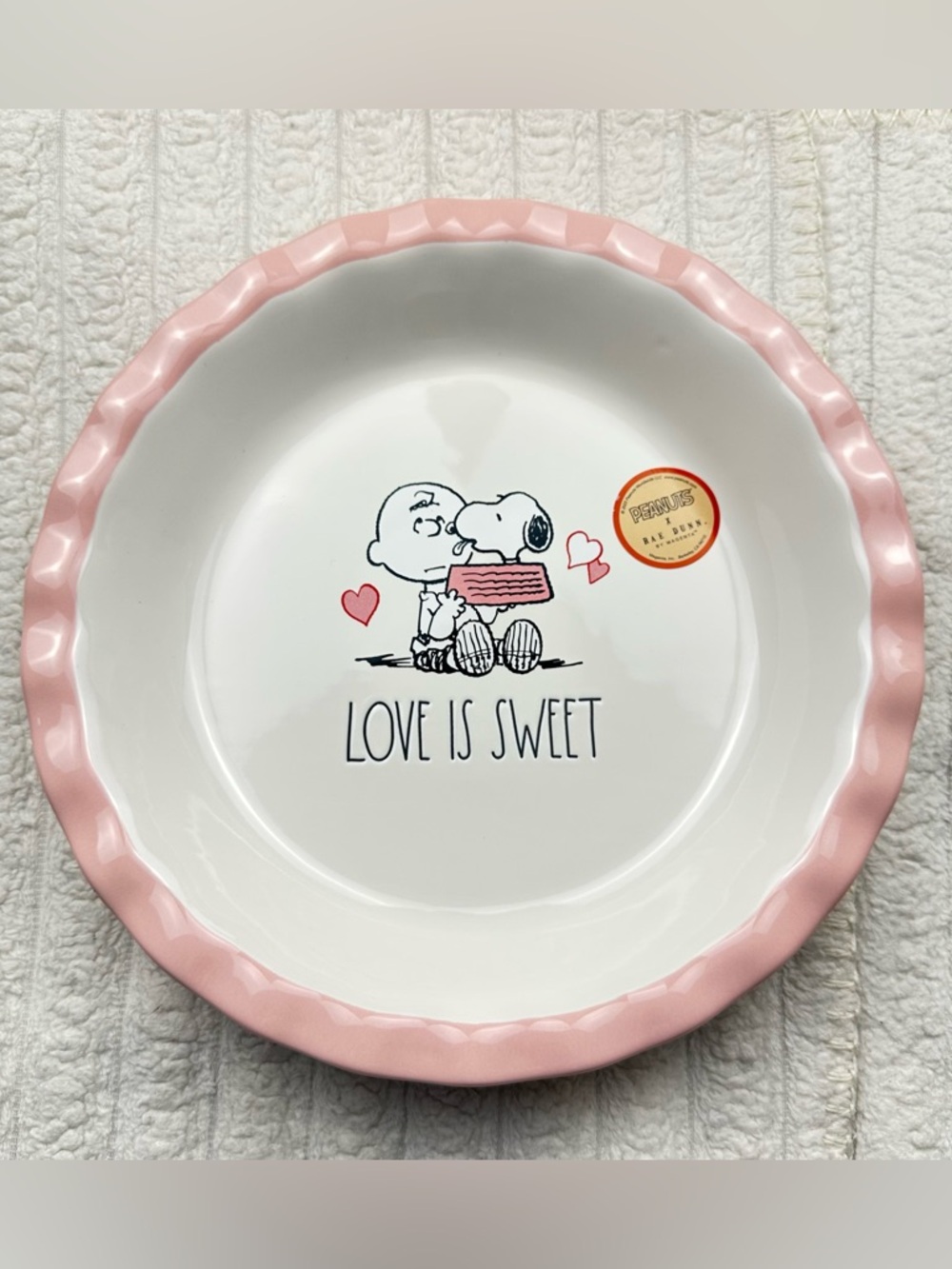 Rae Dunn Peanuts Snoopy Bakeware Pie Plate